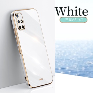 【ใหม่】เคส samsung a51 a71 m51 A31 A12 M12 A22 4g A22 ขอบตรง 90° เคสโทรศัพท์แบบชุบไฟฟ้า