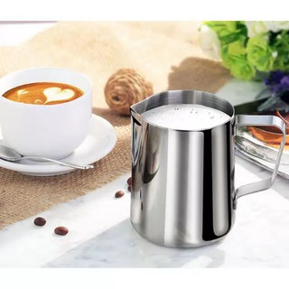 เครื่องทำฟองนม Pitcher 350 ml เหยือกตีฟองนม 350ml พิชเชอร์ ถ้วยตีฟองนม สแตนเลส Stainless Milk Pitcher with scale สเตนเลส