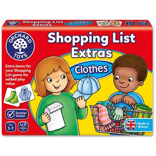 ORCHARD TOYS, Shopping List Extra-Clothes บอร์ดเกมส์เด็ก เสริมทักษะความจำ การจับคู่ ลิขสิทธิ์แท้จากอังกฤษ ของเล่น 3-7 ปี