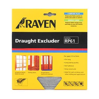 FREE HOME ซีลยางประตู RAVEN RP 61 2.5-5 มม. สีเทา คิ้วกันแมลง ซีลยางประตู กันแมลง