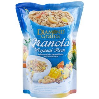 ﻿Diamond Grains Tropical Rich Granola ซีเรียลกราโนล่า รสผลไม้อบแห้ง 500g.