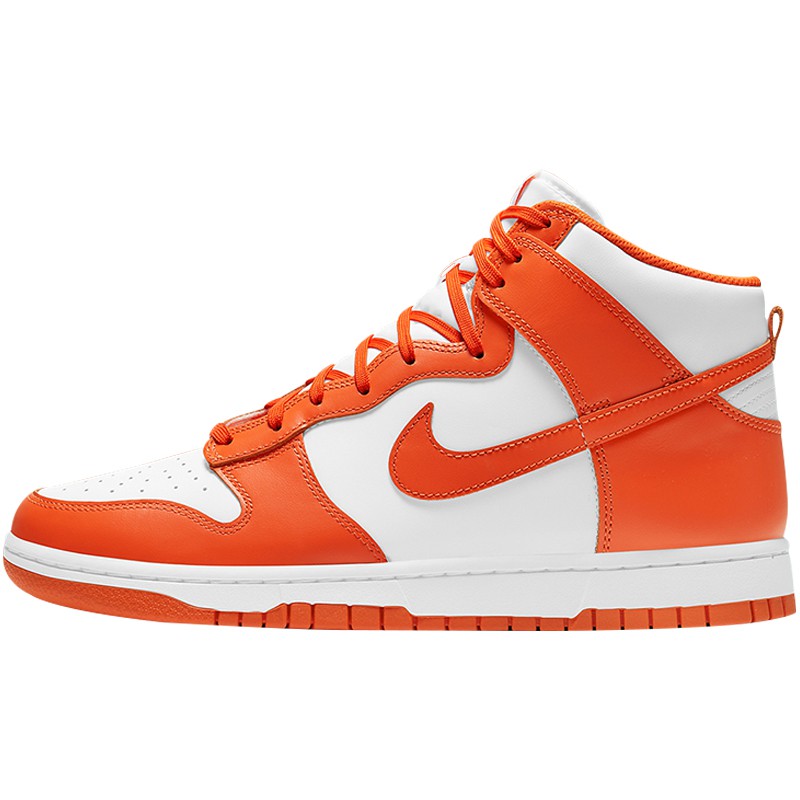 orange and white nike high tops