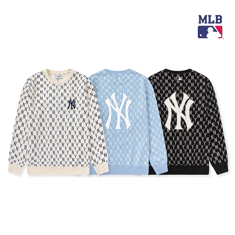 [พร้อมส่ง] Mlb NY เสื้อกันหนาว คอกลม ปักลายด้านหน้า และด้านหลัง สําหรับผู้ชาย และผู้หญิง