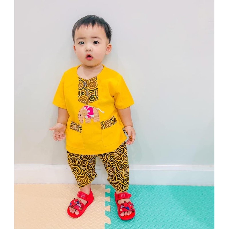 [ ลดทันที 70.- ใส่โค้ด PANGSHVS285 ] ชุดผ้าฝ้ายแต่งช้างลายก้นหอยสีเหลือง ราคา ถูกที่สุด ดีลบีเคเค แกลเลอรีภาพที่ 3