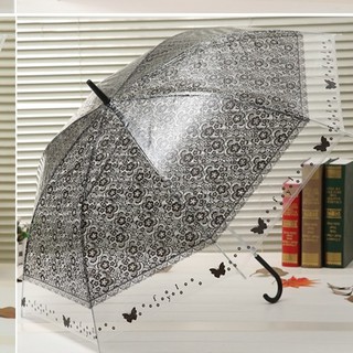 Topshop1029 ร่มกันฝนลายลูกไม้ ร่มตอนเดียว ร่มสีใส ร่มกันฝนสีใส ร่มกันฝนใหญ่ๆ ด้ามจับแข็งแรง สีใสน่ารักร่มเเบบใส ร่มทะ