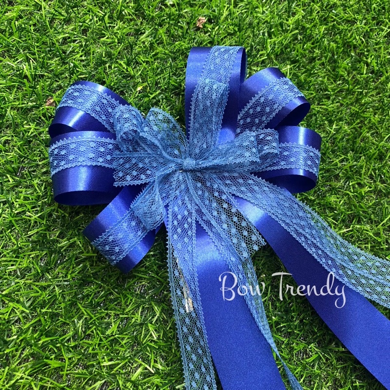 โบว์ผ้าลูกไม้สีหวานโบว์ผ้าต่วนซ้อนผ้าลูกไม้3ชั้นขนาด15*25cm/โบว์ติดของขวัญพิเศษมีหลายสี/รุ่นลูกไม้ผูกL ราคา ถูกที่สุด ดีลบีเคเค แกลเลอรีภาพที่ 6