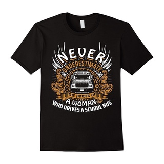 เสื้อยืดผ้าฝ้ายพิมพ์ลายขายดี เสื้อยืด พิมพ์ลายรถบัส Never Underestimate A School สําหรับผู้ชาย