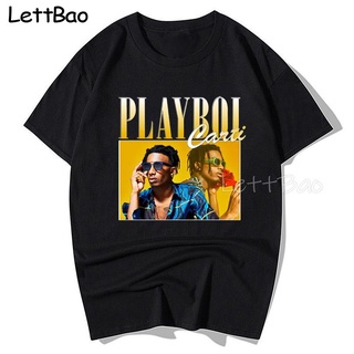เสื้อยืดสีขาวเสื้อยืด ผ้าฝ้ายแท้ พิมพ์ลาย Eminem Tupac Playboi Carti สไตล์วินเทจ แฟชั่น สําหรับคู่รักS-4XL