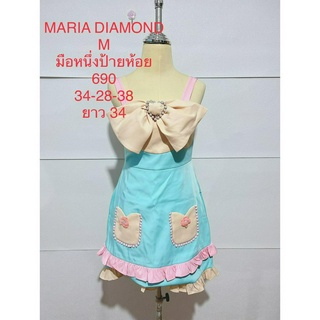 เดรสสั้น สีฟ้าพาสเทล MARIA DIAMOND SIZE M มือหนึ่งป้ายห้อย