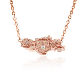 Aevari Flowery Log Necklace Sterling silver 925 Rose Gold Plated