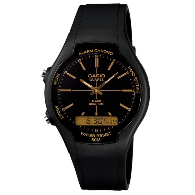 นาฬิกา Casio Analog-Digital รุ่น AW-90H-9EVDF สีดำ กันน้ำ 50 เมตร