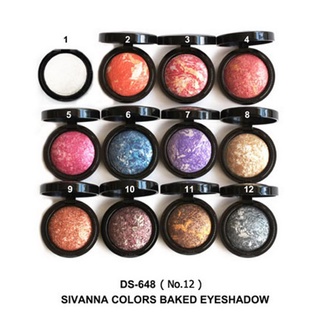 DS648 อายแชโดว์ ของแท้ Sivanna Bake Eyeshadow อายแชโดว์ ประกายซิมเมอร์