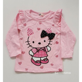 เสื้อแขนยาว ลายคิตตี้ สีชมพูหวาน  size : 2y