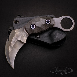 T-REX Karambit knife มีดคารัมบิต 2คม มีดพก มีด พร้อม ซองไคเด๊กซ์ ( kydex ) มีดยุทธวิธี พกติดตัว ต่อสู้ ป้องกันตัว