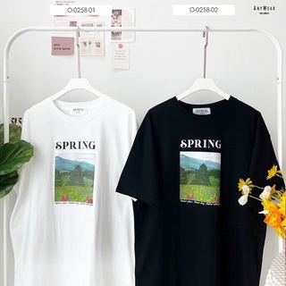 เสื้อยืดโอเวอร์ไซส์ สกรีนรูปภาพ SPRING-by Anywear