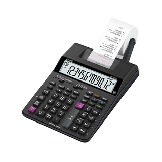 Casio Calculator เครื่องคิดเลข  คาสิโอ รุ่น  HR-100 RC+AD-A60024EG แบบพิมพ์กระดาษ 12 หลัก สีดำ