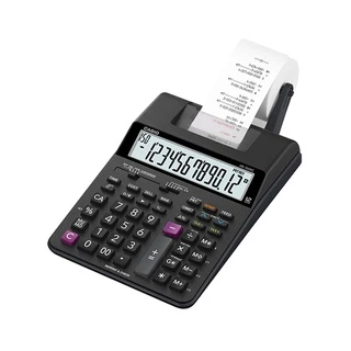 Casio Calculator เครื่องคิดเลข คาสิโอ รุ่น HR-100 RC+AD-A60024EG แบบพิมพ์กระดาษ 12 หลัก สีดำ