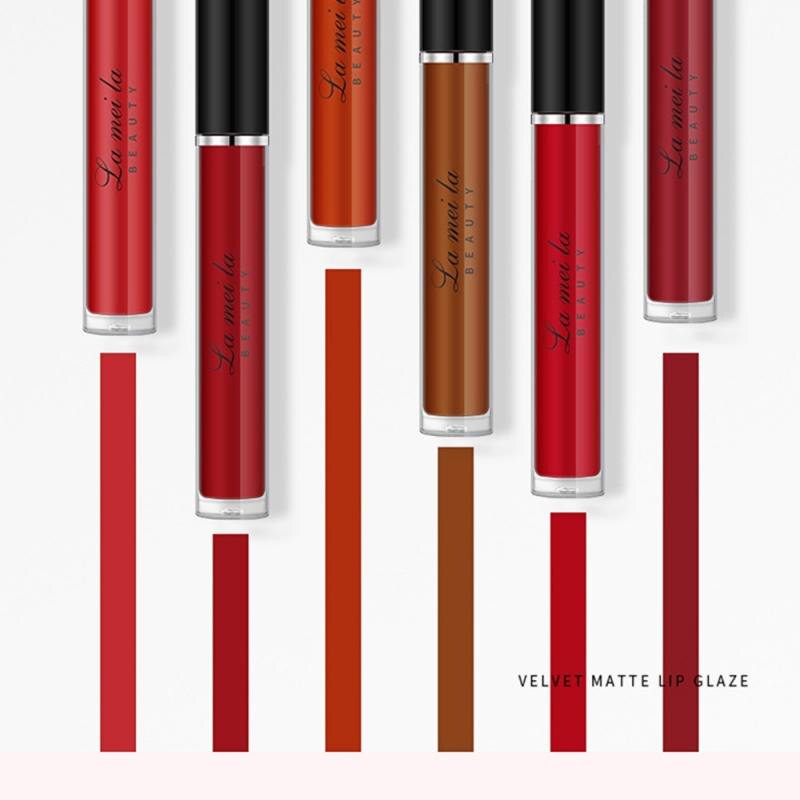 Lameila Labial glaze lipstick ลาเมลา ลิปกลอส ลิปแมทท์ เครื่องสำอางค์ สีติดทนนาน No.1005