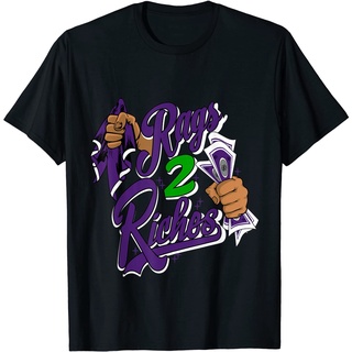 แขนสั้นcrew neckเสื้อยืด พิมพ์ลาย Court Purple 13s 2 Riches To MatchS-XXXXL