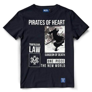 HH เสื้อยืดวันพีช One piece Law OP-702-BK Law เสื้อยืดผ้าฝ้าย