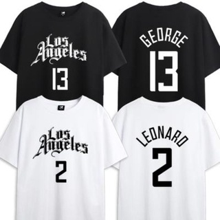 เสื้อยืดแขนสั้น คอกลม ผ้าฝ้ายแท้ พิมพ์ลาย Paul George Leonard แฟชั่นฤดูร้อน สไตล์สตรีท สําหรับผู้ชาย และผู้หญิง