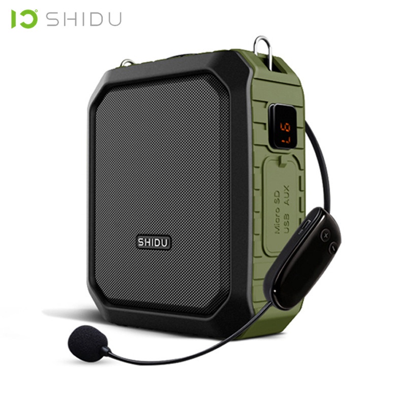 Shidu M800 UHF Wireless Voice Amplifier ชุดหูฟังไมโครโฟนไร้สายแบบพกพาสําหรับเครื่องขยายเสียงลําโพง （English Voice）