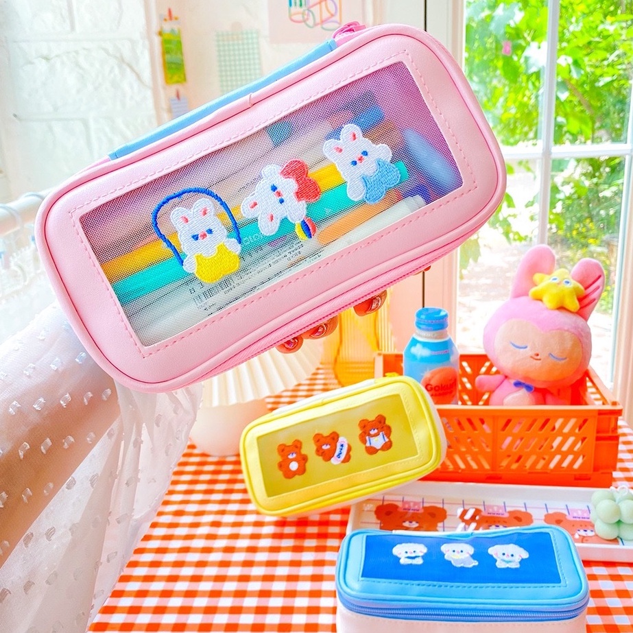 [พร้อมส่ง!] Bentoy กระเป๋าดินสอ หนัง PU ใส่ได้เยอะ กล่องดินสอ รุ่น TRIPLE ATHLETE 🐶🐻🐰 สุดน่ารัก มี 3