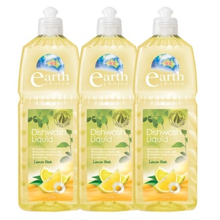 น้ำยาล้างจานคราบมัน ขวดใหญ่1ลิตร แพ็ค3ขวด เอิร์ธชอยส์ EARTH CHOICE DISHWASH LIQUID LEMON FRESH  1 LT PACK 3 BOTTLES