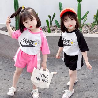 INS✿พร้อมส่ง เกาหลีฤดูร้อนใหม่สาวแขนสั้นชุดสูทเสื้อยืดกางเกงขาสั้น