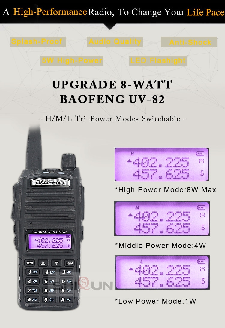 2cs Uv 8w Walkie Talkie 10 Km Baofeng 8w Radio Dual Vhf Uhf Ortable Ham Radio Uv Amador Walky Talky Baofeng Uv Uv ราคาท ด ท ส ด