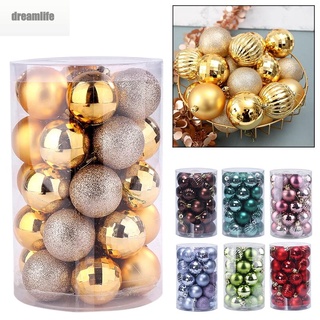 【DREAMLIFE】Christmas ball Home Seasonal Shatterproof Decoration Hanging Pendants Plastic