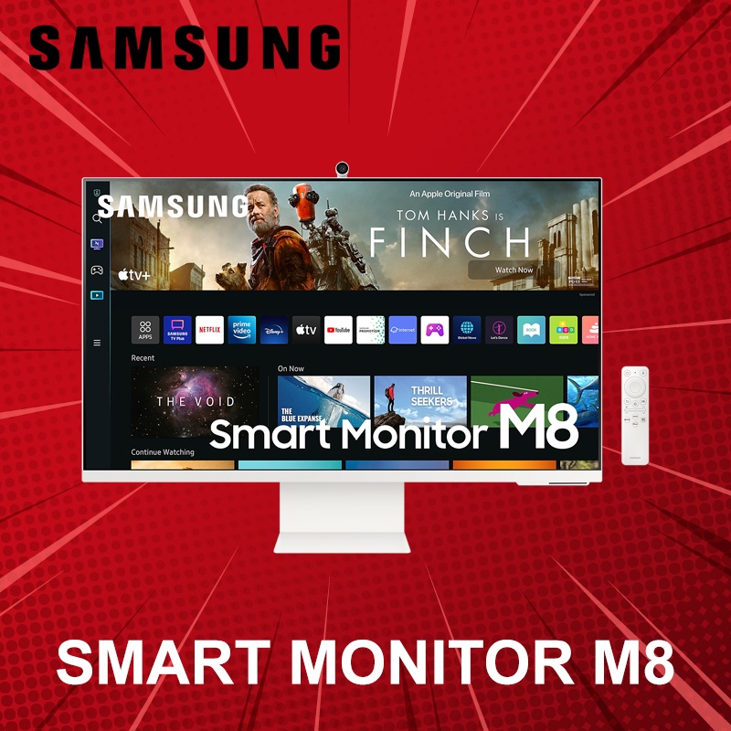 จอมอนิเตอร์ 32" SAMSUNG SMART MONITOR M8 LS32BM801UEXXT VA 4K USB-C HDR ประกันศูนย์ 3 ปี