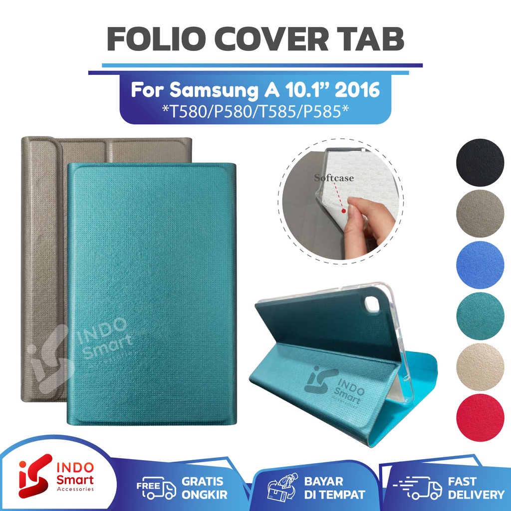 Samsung Tab A 10.1 นิ้ว 2016 P580 P585 P585Y Case Folio Cover Flip Standing Casing