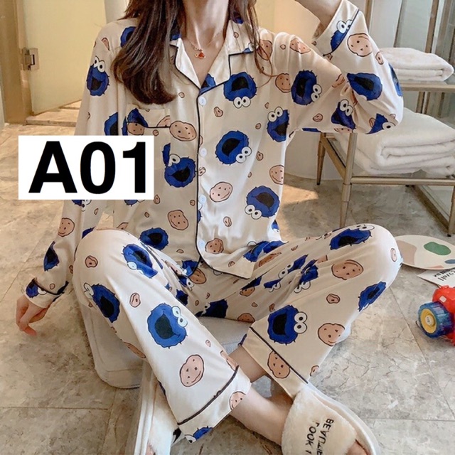 ชุดนอนลายการ์ตูนน่ารัก ☾ ใส่แล้วนอนหลับสบาย พร้อมส่งน้า | Shopee Thailand