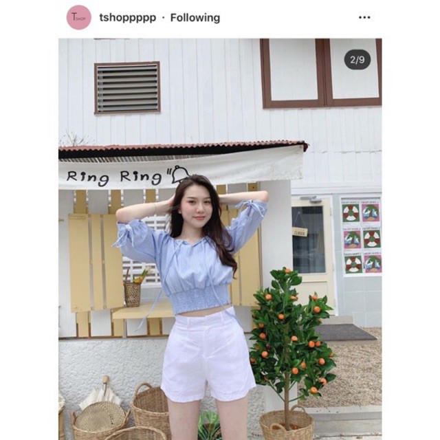 เสื้อจั้มเอว tshopp สีฟ้า