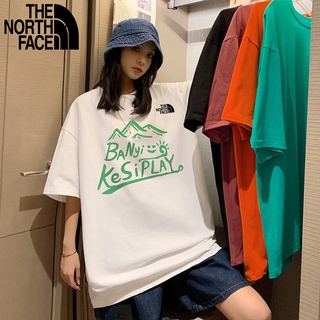 The NORTH FACE เสื้อยืดแขนสั้น ผ้าฝ้าย ทรงหลวม พิมพ์ลายภูเขาหิมะ ขนาดใหญ่ เหมาะกับใส่กลางแจ้ง สําหรับผู้ชาย และผู้หญิง