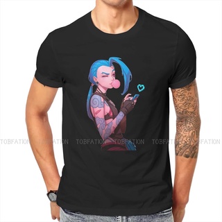 เสื้อยืดคอกลม พิมพ์ลายกราฟฟิค Arcane League of Legends Jinx ขนาดใหญ่ คุณภาพสูง สไตล์คลาสสิก สําหรับผู้ชาย วัยรุ่น