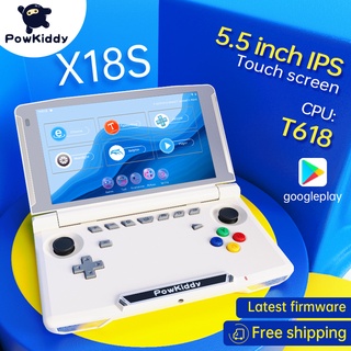 Powkiddy X18S เกมคอนโซลมือถือ หน้าจอสัมผัส IPS แอนดรอยด์ 11 5.5 นิ้ว ชิป T618 แรม 4GB รอม 64GB