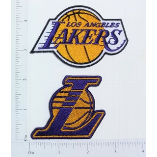 NBA LA Lakers Basketball team sport โลโก้ แอลเอ เลกเกอร์ส เอ็นบีเอ บาสเก็ตบอล กีฬา ตัวรีดติดเสื้อ เย็บติดเสื้อ