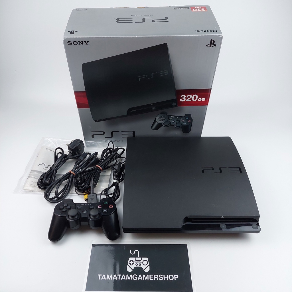 เครื่องเกม PS3 Slim สีCharcoal Black 320GB แปลงเล่นก้อป มือสองครบกล่อง SONY PlayStation3 CECH-3000B เครื่องPS3