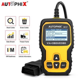 Autophix เครื่องสแกนเนอร์วินิจฉัยรถยนต์ OM127 OBD2 JOBD EOBD OBD2 พร้อมเครื่องตรวจจับเร็ว สไตล์รัสเซีย