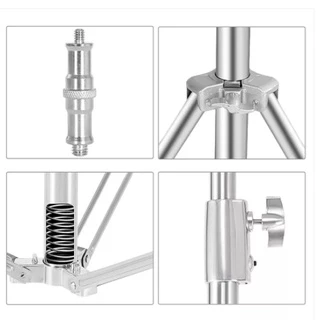 ขาตั้งไฟสแตนเลส 2.8เมตร Stainless Steel Light Stand สำหรับงานหนักสำหรับ Studio SoftBox MonoLight และอุปกรณ์ถ่ายภาพอื่น ๆ