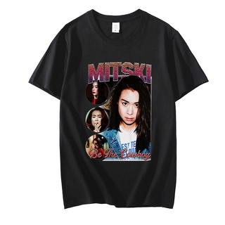 คอลูกเรือ【เสื้อยืดบูติก】เสื้อยืดแขนสั้น ผ้าฝ้ายแท้ 100% พิมพ์ลาย Mitski Bury Me At Makeout Creek สําหรับผู้ชายS-5XL