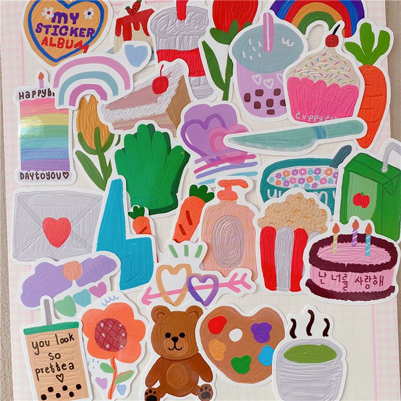 สติ๊กเกอร์ติสกวนๆน่ารัก สติ๊กเกอร์PVCกันน้ำ ไดคัทDIY พร้อมส่ง!!STICKER 1ซอง มีถึง30ชิ้นคุ้มสุดๆ✨รวมลายล