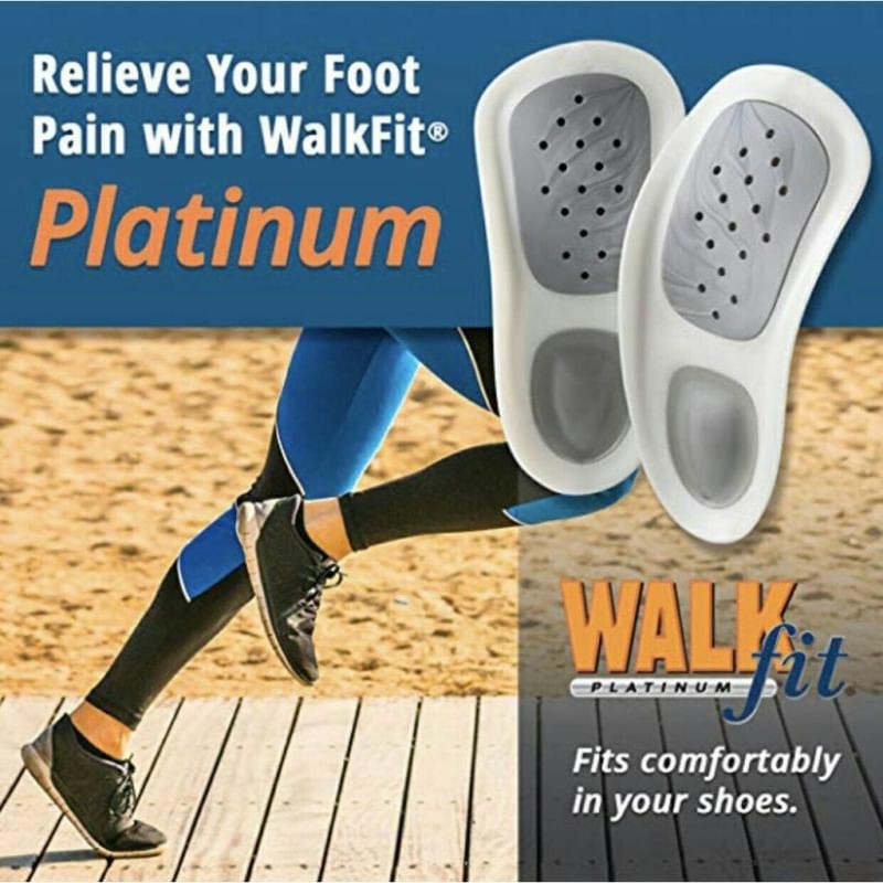 Walk Fit Platinum แผ่นพื้นรองเท้าแทรกขนาด แผ่นเสริมมีให้เลือกถึง 3 ระดับการใช้งาน