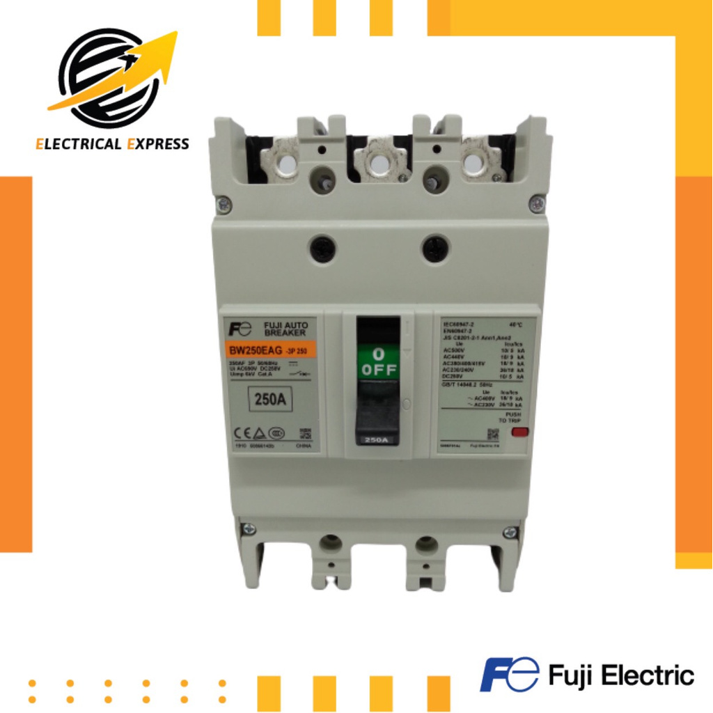 Fuji Electric ขายดีที่สุด!!เบรกเกอร์ฟูจิ (FUJI BREAKER) รุ่น BW250EAG 3 Pole