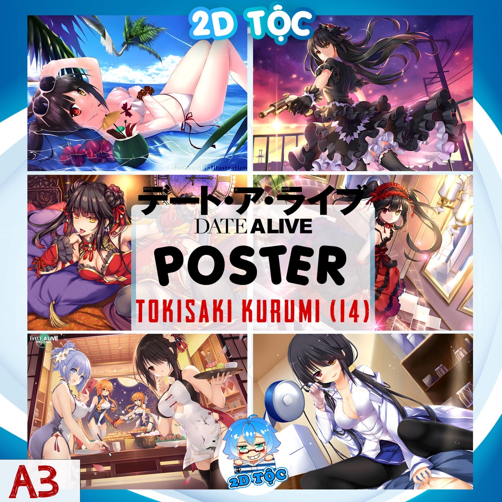โปสเตอร์สี A3 TOKISAKI KURUMI (14) ANIME MANGA DATE A LIVE คุณภาพสูงกระดาษ MATERIAL - 2D SHOP