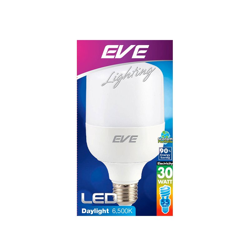 Therichbuyer หลอดไฟ LED Day Light EVE LIGHTING รุ่น Eve Hight Watt SHOP BULB E27 กำลัง 30 วัตต์