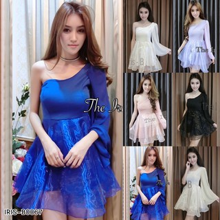 Mini Dress เดรสทรงเกาะอก แขนเดียว [B0067]