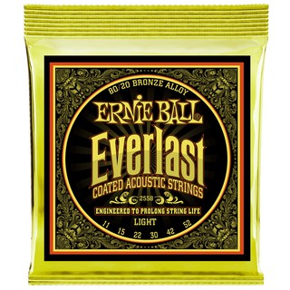 ERNIE BALL® Everlast สายกีตาร์โปร่ง เบอร์ 11 (P02558) แบบเคลือบ 80/20 Bronze รุ่น Everlast Coated (Light .011 - .052)